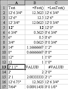 Feet and Inches | Excel Custom Function Feet | Convert Feet and Inches ...