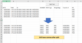 To delete comma after split the text.PNG