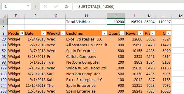 Move Totals Above the Data Set