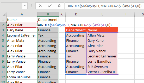 Solution is Using MATCH and INDEX