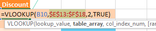 Select the table_array Argument