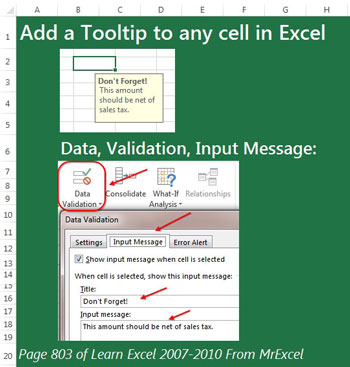 get a screentip in excel for mac