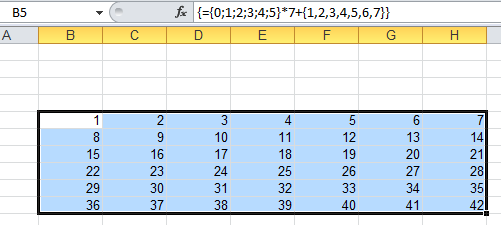 Curly braces around the formula