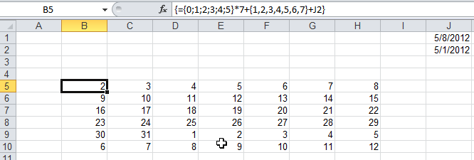 Change the base date as the first date of the month