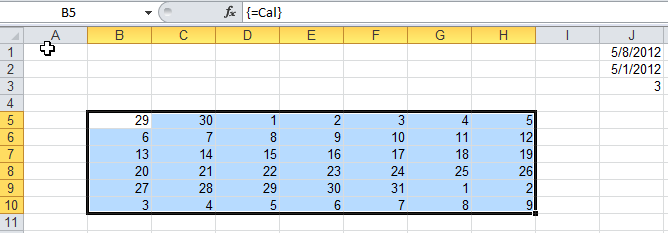 Change the array formula with the named formula