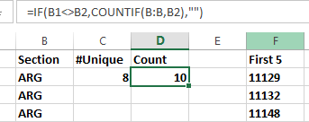 Formula for Column D