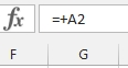 I didn't type =+, Excel did it.