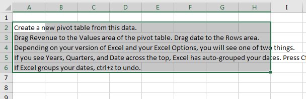 Before fill justify, select the correct range