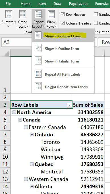 Excel Hierarchy Table