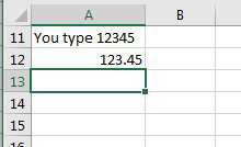 Excel automatically inserts 2 decimal places.