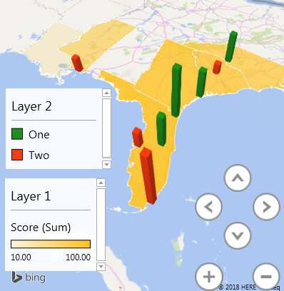 Two data sets on one map