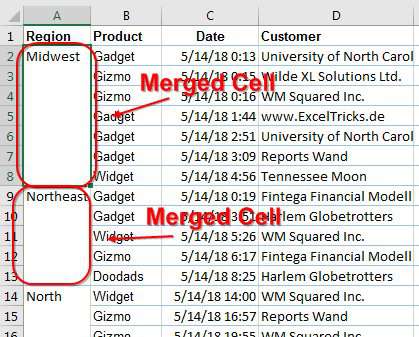 format is preventing me from merging cells in excel