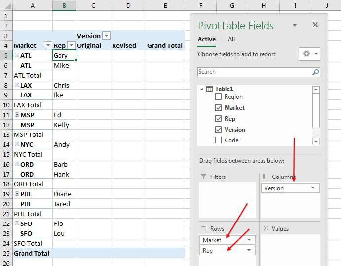 excel mac os pivot table show field list