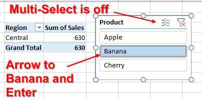 Choosing a tile with Multi-Select off chooses only that tile and turns the others off.