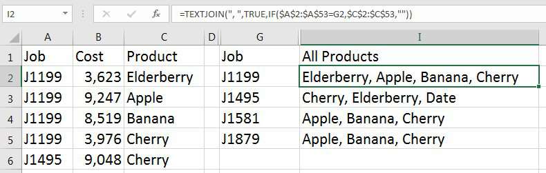 TEXTJOIN will join all results into a single value