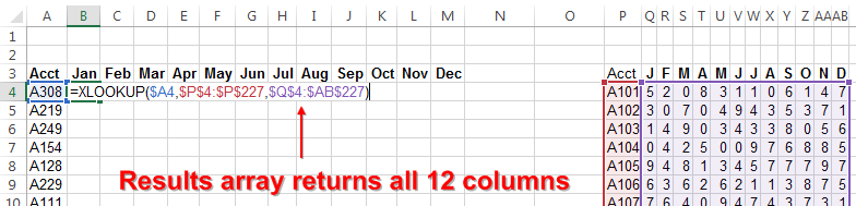 Return all 12 Columns at once with Dynamic Arrays