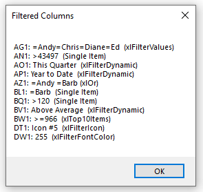 Filtered Columns