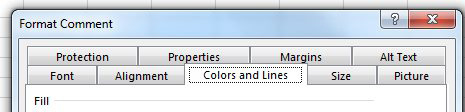 This shows a version of Format Comment dialog with 9 tabs across the top. There is another version with only the Font tab. You want the version with all 9 tabs.
