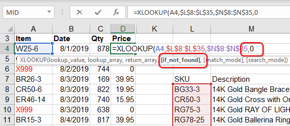 The optional fourth argument in XLOOKUP is 