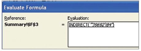 Figure 33. The reference fails because Excel changes the date back to a serial number.