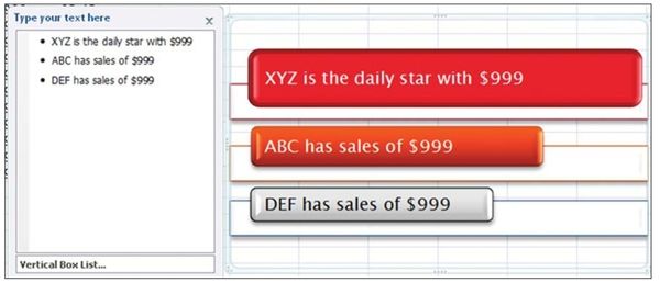 Figure 79. The text is still static text as this point. It is there to help with sizing the boxes.