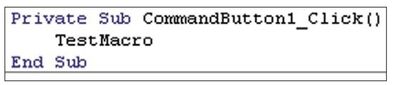 Figure 111. When you click View Code, you are taken to a new macro on the code pane for the worksheet.