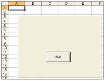 Figure 143. You can create a user form that doesn’t have a red X close button.