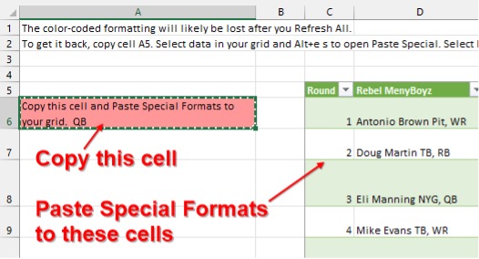 Reapply color coding