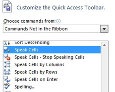 Choose Speak Cells through Speak Cells on Enter.