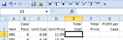 The Quick Access Toolbar now has icons for equals, left parenthesis, plus, minus, multiply, divide, right parenthesis, and a carat for exponents.