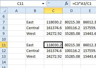 After converting the word back to the equals sign, the formulas have been copied.