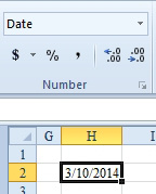 Format the WORKDAY cell as a date and you have 3/10/2014.