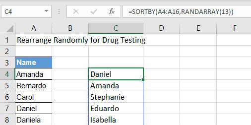 A Random Sort Using Sort And Randarray Excel Tips Mrexcel Publishing