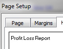 Although you asked for Profit Ampersand Loss, the header prints as Profit Loss - the Ampersand does not appear. 