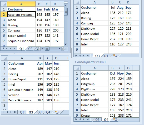 Combine Four Quarterly Reports Excel Tips MrExcel Publishing