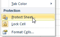 In the Protection section, choose Protect Sheet....