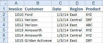 Data is sorted by Customer. You want to add a record number column.  For example, when the customer changes from Ford to Verizon, the record number will start over at 1 and the other Verizon records would be numbered 2, 3, and so on.