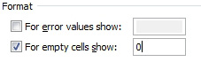 In Pivot Table Options, choose For Empty Cells Show: 0.