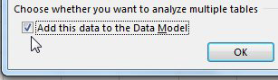 When creating the pivot table, choose the box for Add This Data To the Data Model. 