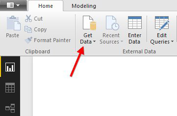 In Power BI Desktop, on the Home tab, use Get Data. 