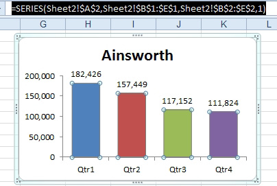 Select the entire SERIES formula in the formula bar.