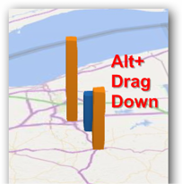 If you hold down Alt and drag down, your view is changed to be closer to ground level.