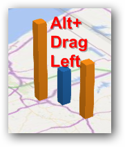 If you hold down Alt and drag left, your view will be more from the west.