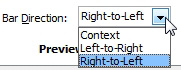 When editing the data bar settings, you can choose Right-to-Left.