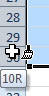 With the cell pointer showing the paintbrush, select 10 entire rows. The tool tip should say 10R for 10 Rows.