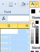 Change the font color to white as a quick way to hide data from view.