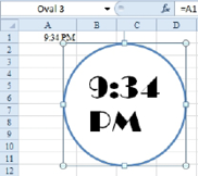 When you press Enter, the value from cell A1 appears inside the shape.