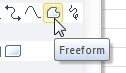 The last four line icons in Insert Shape are freeform. The second to the last one is for a freeform closed shape. 