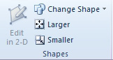 Icons are Change Shape, Larger, Smaller 