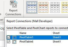 From the Slicer Tools tab in the Ribbon, select Report Connections. Hook the slicer up to both of the original pivot tables.